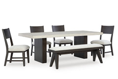 Westonfort Dining Table and 4 Chairs and Bench