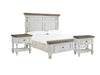 Havalance King Poster Bed with 2 Storage Drawers and 2 nightstands