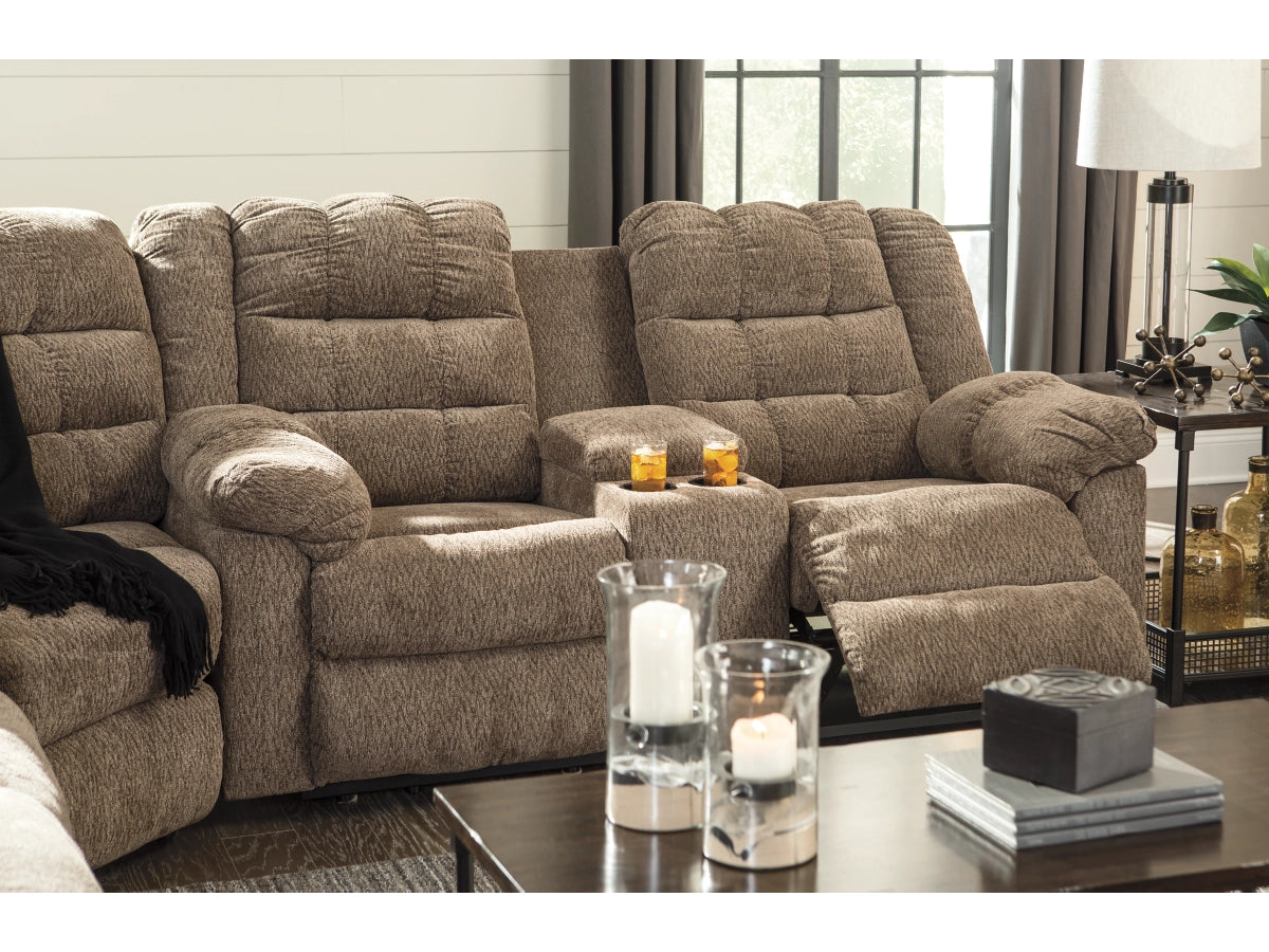 Workhorse Reclining Loveseat with Console