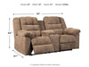 Workhorse Reclining Loveseat with Console