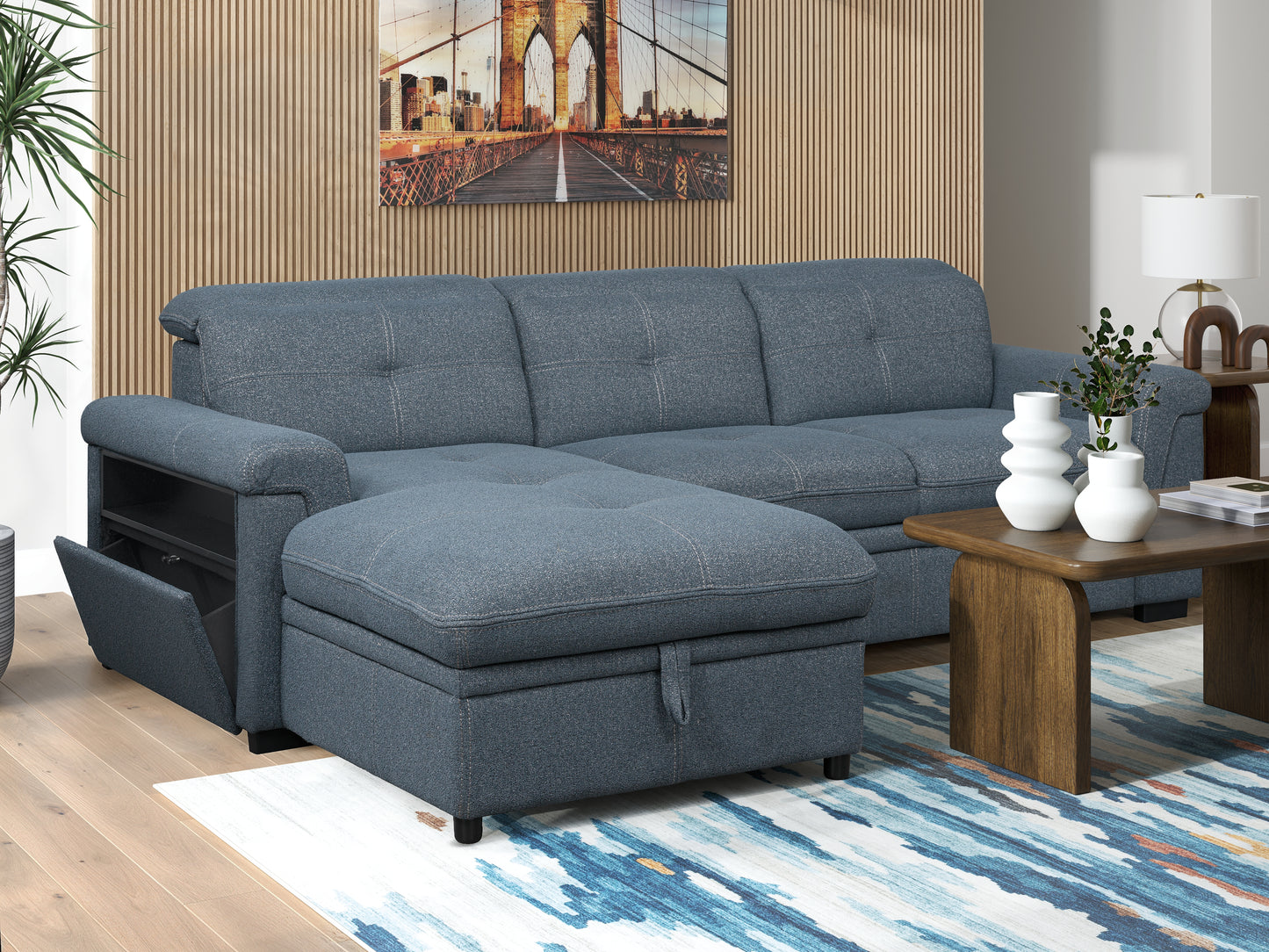 Ruffner 2-Piece Sectional with Pop Up Sleeper and Chaise