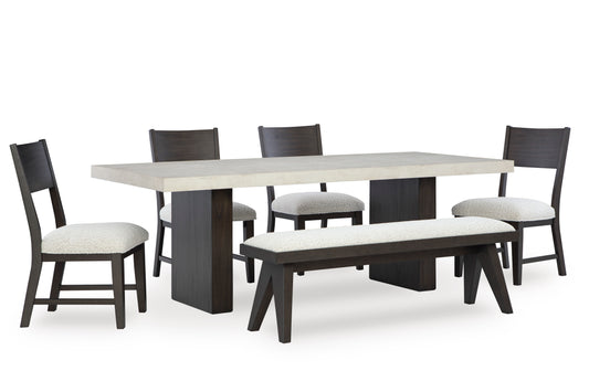 Westonfort Dining Table and 4 Chairs and Bench