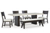Westonfort Dining Table and 4 Chairs and Bench