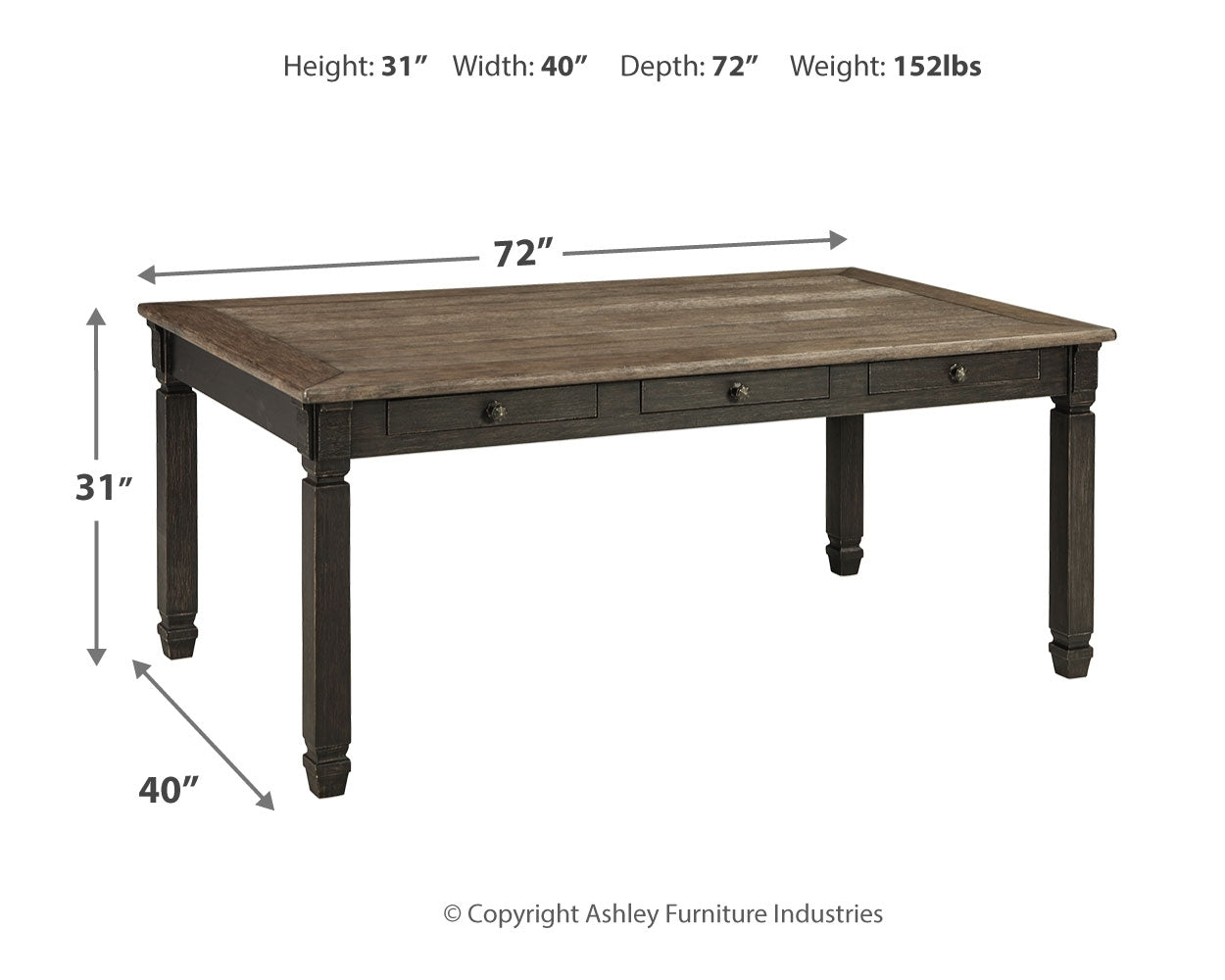 Tyler Creek Dining Table and 4 Chairs and Bench