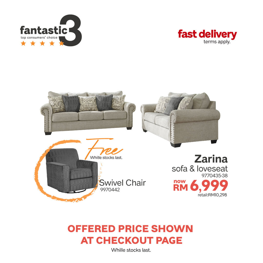 Zarina Sofa and Loveseat