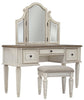 Realyn Vanity and Mirror with Stool