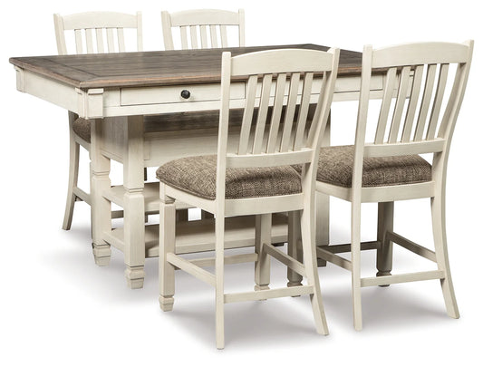 Counter Height Dining Table and 4 Barstools