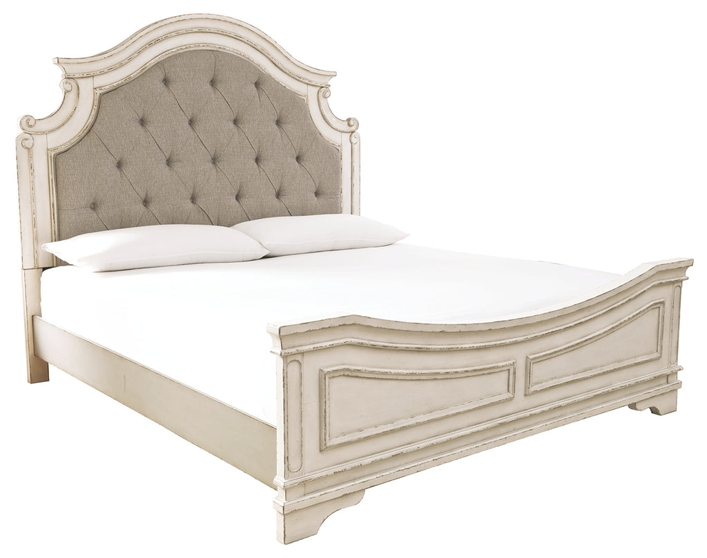 Realyn King Upholstered Panel Bed
