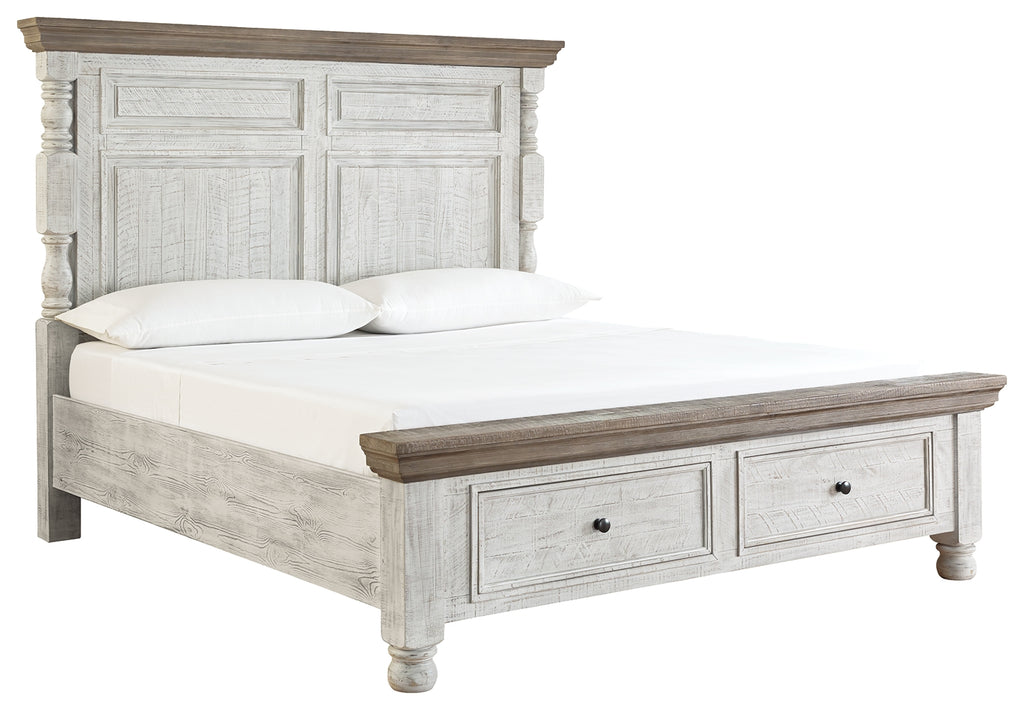 Havalance Queen Poster Bed with 2 Storage Drawers