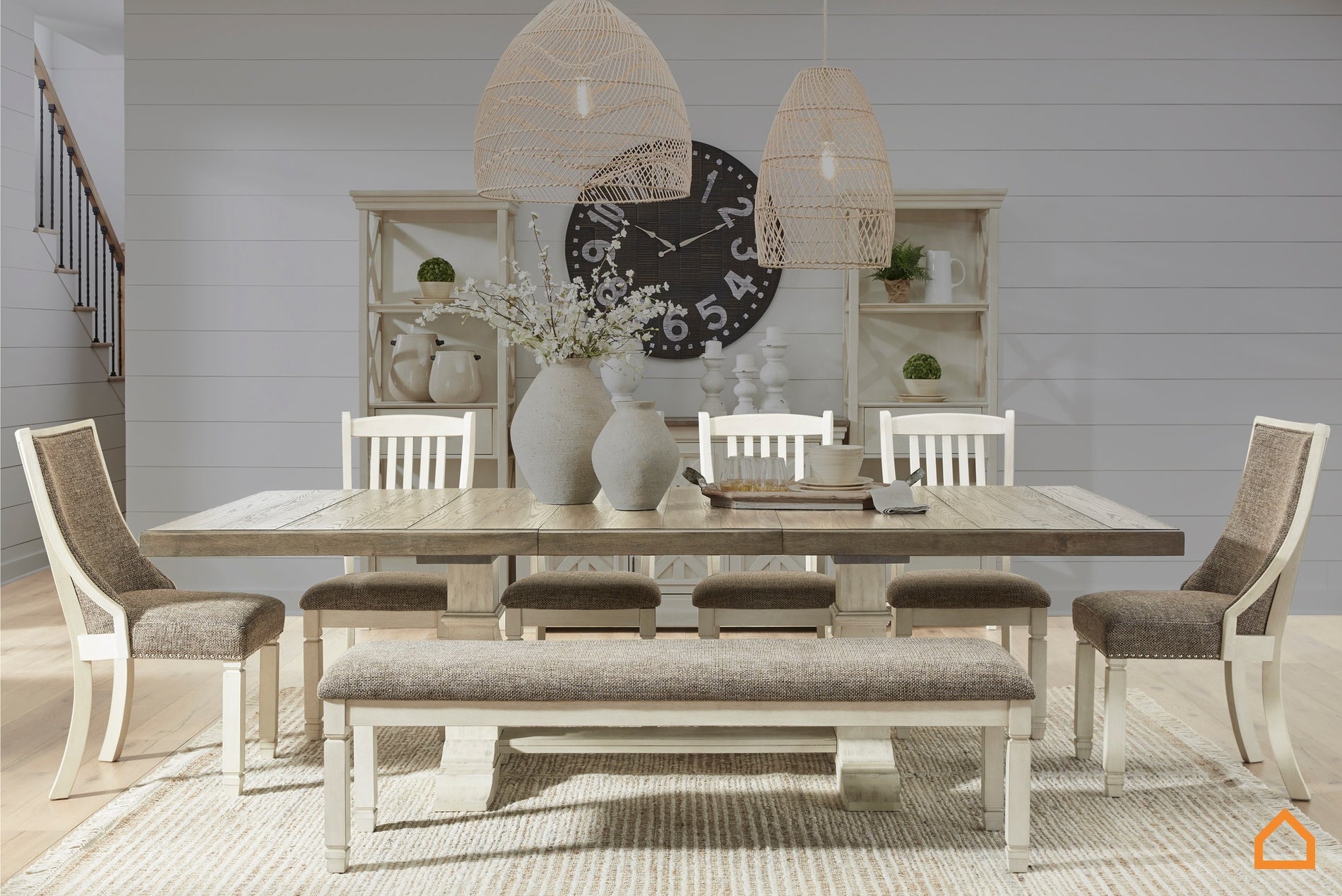 Bolanburg Dining Table with 6 Side Chairs Bench Ashley