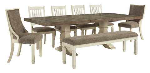 Bolanburg Dining Table with 6 Side Chairs & Bench