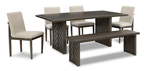 Arkenton Dining Table, 4 Chairs and Bench Set