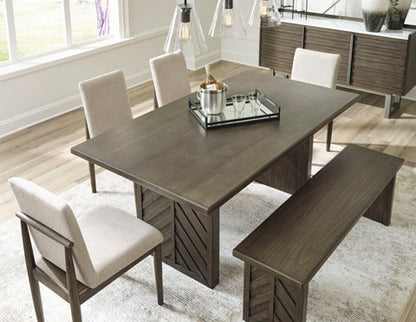 Arkenton Dining Table, 4 Chairs and Bench Set