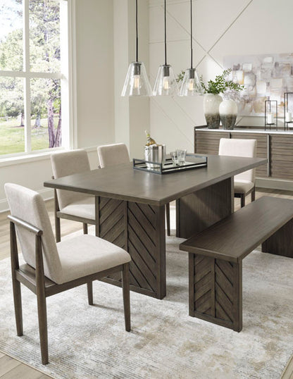 Arkenton Dining Table, 4 Chairs and Bench Set