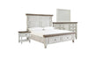 Havalance King Poster Bed with 2 Storage Drawers and 1 nightstand and 1 dresser mirror